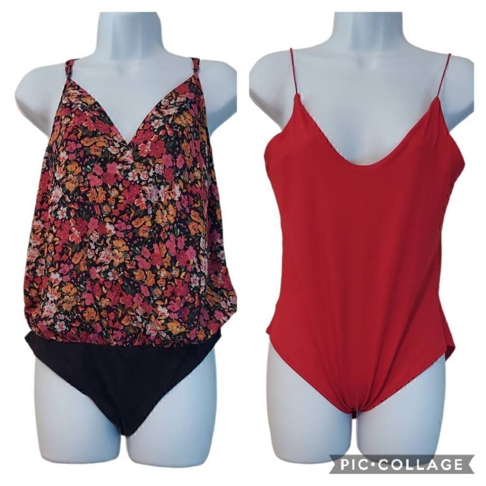 Two Spaghetti Strap Bodysuits 